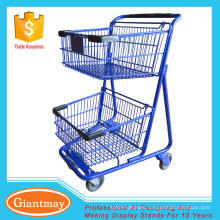 stores shopping cart with 2 tier to transport fruits